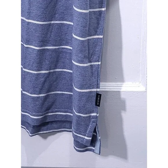 Izod Blue Striped Men's Polo Shirt Large New With Tags - Picture 6 of 9